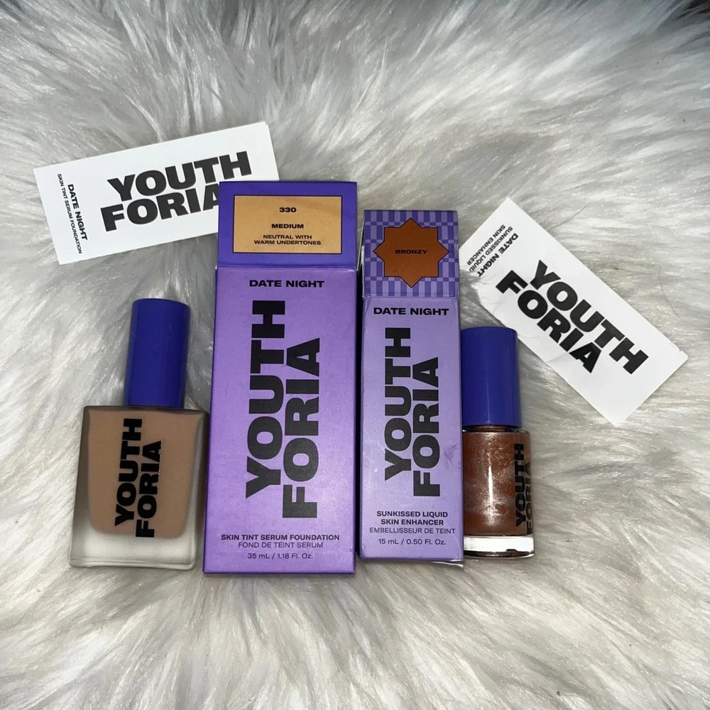 Youthforia Date Night Skin Tint 330 Medium & Bronzy Liquid Skin Enhancer Bundle